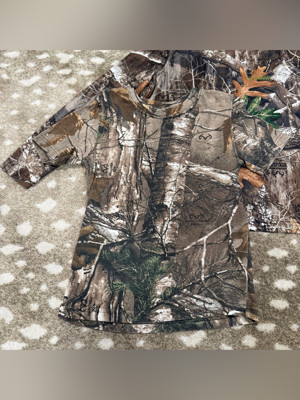 Bundle (6) Camo Short & Long Sleeve Shirts. Brown/Green Camouflage. Size XS 6/7 - Picture 4 of 16